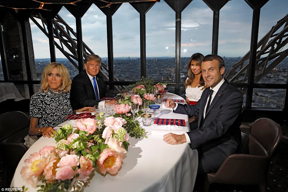 trump macron dinner