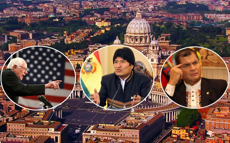 Reunión de socialistas en el Vaticano: Bernie Sanders, Evo Morales, Rafael Correa