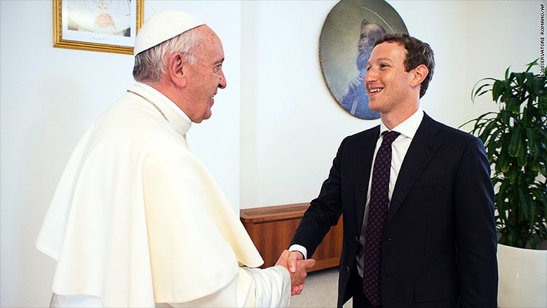 Papa Francisco recibe al fundador y director de Facebook, Mark Zuckerberg