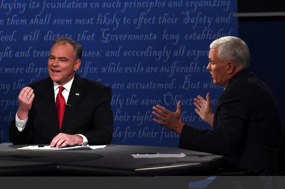 Mike Pence y Tim Kaine hablan de su fe católica en el debate vice-presidencial