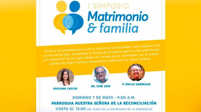Anuncian en Perú simposio “Matrimonio y familia”